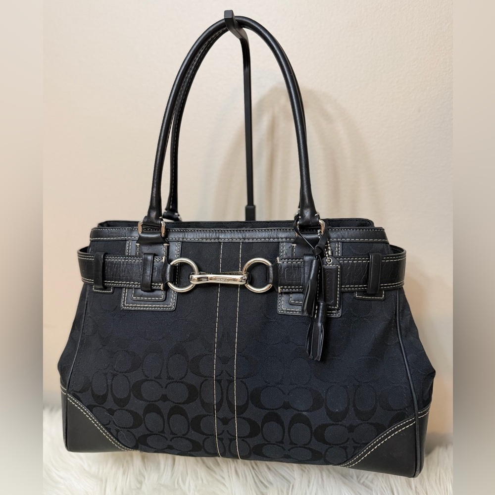 Coach Vintage Y2k 10246 Signature
Black Hampton Carryall Tote Bag